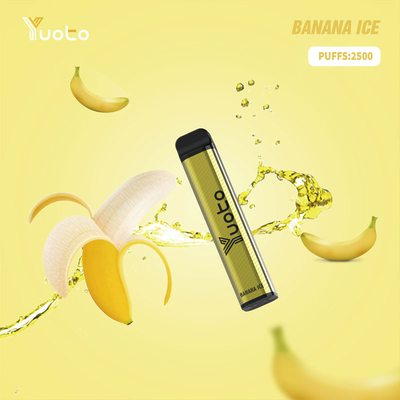Yuoto XXL 2500 Puffs Desechable 1200mAh Batería 7.0ml Ejuice Banana Ice Sabor para India