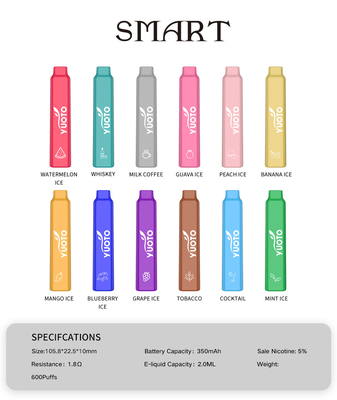 Vape de los soplos de Yuoto Smart 600 de Shenzhen China Vape Manufatrare Yuoto Logo On Product Pod System