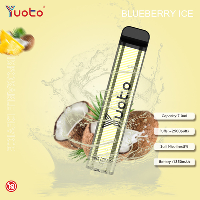 Nicotina disponible 1200 de Vape MAh Battery el 5% de los soplos de los sabores 7.0ML 2500 de Yuoto 23
