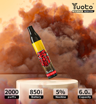Yuoto popular 2000 sopla pluma disponible de Vape de los E-cigarrillos del jugo 850mAh de Mesh Coil 6ml E del vape de Vape