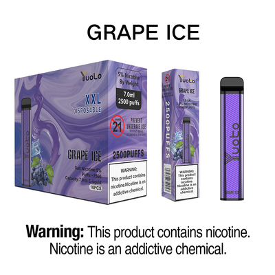 Nuevo vape de los soplos de Yuoto 2500 de los sabores, OEM muy bajo Vape disponible de la nicotina del 5%