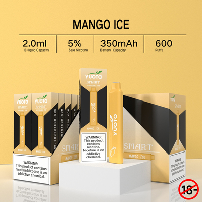 Kits de vape de bolsillo Dispositivo desechable Yuoto Smart TPD 600 bocanadas
