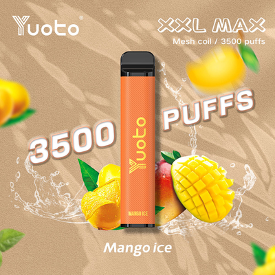 sabor a mango helado Yuoto xxl Max 3500 Puffs vaporizador desechable Bobinas de malla Superficie de cuero 9ml