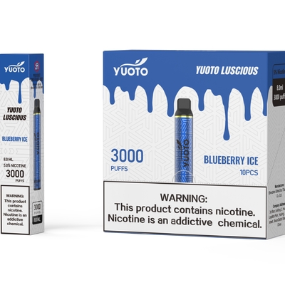 Nuevo tipo de cigarrillo electrónico Yuoto Vape 3000 Puffs Blueberry 1350mAh Batería 8ml E Juice