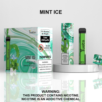 2500 soplos desechables Vape Pod Sabor a melocotón Yuoto XXL Bobina 7ml Ejuice 1200mAh Batería de fábrica de China