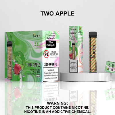 2500 soplos desechables Vape Pod Sabor a melocotón Yuoto XXL Bobina 7ml Ejuice 1200mAh Batería de fábrica de China