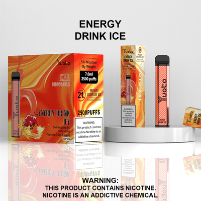 Yuoto XXL Desechable 2500 Puffs Vape Pod Milk Coffee con 7ml E-Liquid 1200mAh Batería Envío rápido India