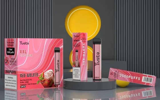 Desechable Vape Pod 2500 Puffs Banana Flavor Yuoto XXL 7.0ml Ejuice 1200mAh Batería que aumenta la fábrica de China