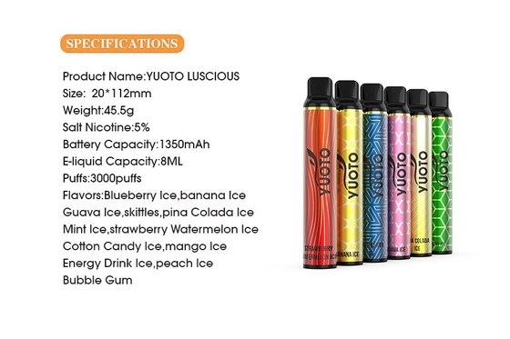Soplo delicioso 3000, 8.0ml de Distrubutor Yuoto de la nicotina E Juice Disposable Vape Pen