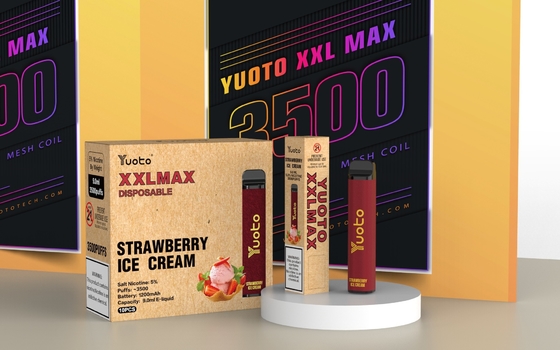 sabor a mango helado Yuoto xxl Max 3500 Puffs vaporizador desechable Bobinas de malla Superficie de cuero 9ml