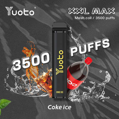 Venta al por mayor MSDS 3500puffs Desechable Vape Pen 2022 Nuevo diseño Vaporizador desechable Bobina de malla 14ml E-Liquid Coke Ice