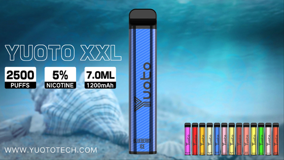 Soplos disponibles 7.0Ml Juice Capacity Mango Flavor de la pluma 2500 de RoHS Yuoto Vape del CE