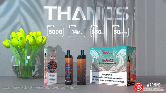 El cigarrillo de Mesh Coil Rechargeable E, Yuoto Thanos 5000 sopla 14ML 650mAh con el tipo C