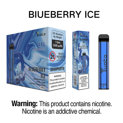 NIC disponible del hielo 7.0ml EJuice el 5% del arándano de los soplos de la vaina 2500 de Yuoto XXL Vape