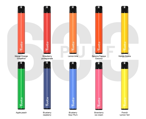 TPD Yuoto más 600puffs, sabor de la fruta del precio del mayorista de la fábrica del hielo 2ml 2%nicotine Vape Pen Device del arándano