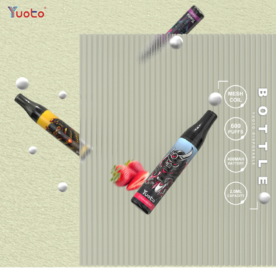 600 sabor Ecigarette de la botella 2%Nic 2ml 400mAh Mesh Coil Vape Disposable Fruit de Vape de los soplos