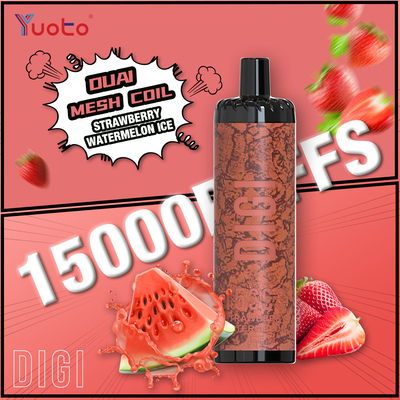 Yuoto DIGI 15000 Puffs Daul Mesh Coil Vape 23 sabores pantalla LED