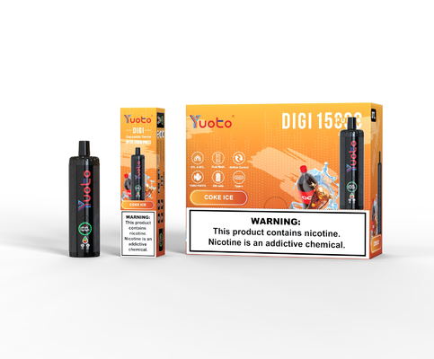 Recargable Yuoto DIGI 15000 Puffs doble malla bobina vapor 22 sabores nivel de combustible de la batería Ul