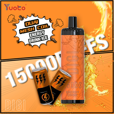 YUOTO Manufacturer DIGI 15000 Puffs Daul Mesh Coil Vape Flujo de aire ajustable MTL y DTL