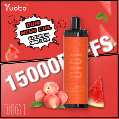 Flujo de aire ajustable YUOTO 15000 Puffs Vapor desechable con bobina DualMesh Batería de 850mAh 23 sabores