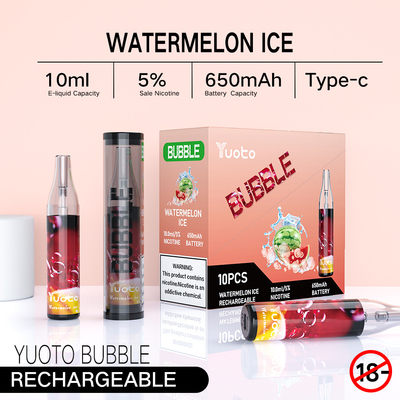 El equipo disponible 4000 de Vape de la burbuja de Yuoto sopla 10ml el tipo recargable c 650mAh