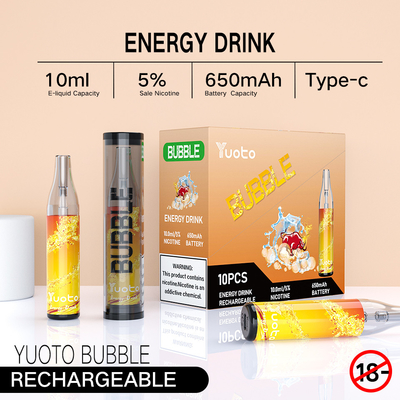 El equipo disponible 4000 de Vape de la burbuja de Yuoto sopla 10ml el tipo recargable c 650mAh