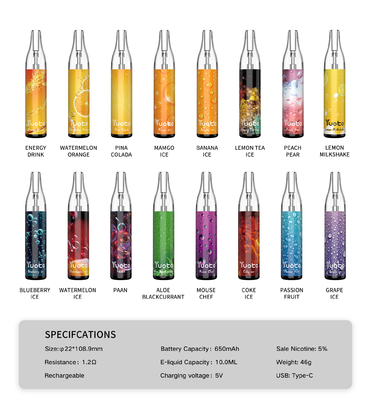 El equipo disponible 4000 de Vape de la burbuja de Yuoto sopla 10ml el tipo recargable c 650mAh