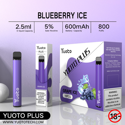 Yuoto más 800 soplos Vape, dispositivo electrónico disponible de 2.5ML Vaping