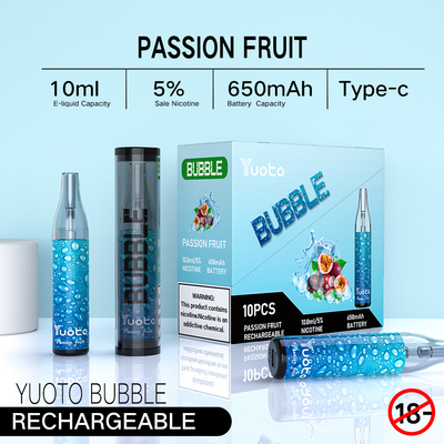 La fábrica original en vainas disponibles del vape del yuoto recargable de la burbuja 4000puffs 10ml 650mah de China Yuoto enreda bobinas