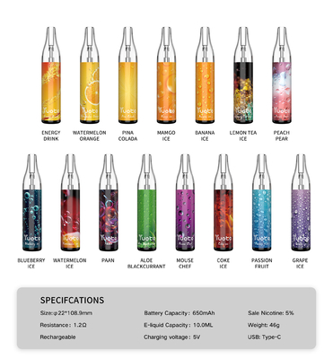 La fábrica original en vainas disponibles del vape del yuoto recargable de la burbuja 4000puffs 10ml 650mah de China Yuoto enreda bobinas