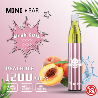 El Minibar 1200 de YUOTO sopla la batería disponible 650mAh del jugo 4.0ml del sabor E de Vape 15