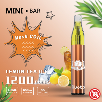El Minibar 1200 de YUOTO sopla la batería disponible 650mAh del jugo 4.0ml del sabor E de Vape 15