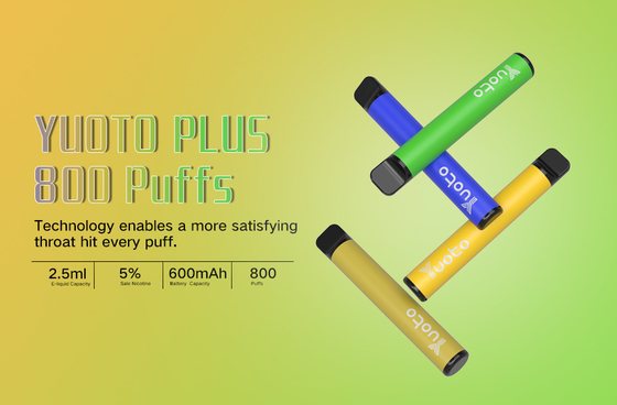 Yuoto 800 sopla Vape con el área 2,5 ml Juice Capacity de Origal de 11 sabores