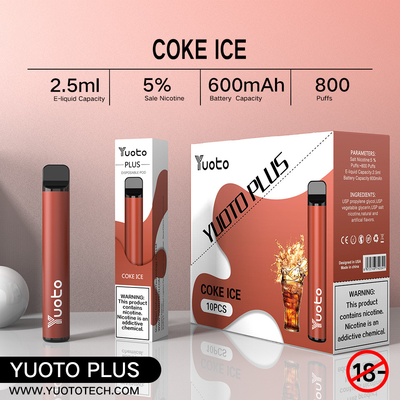 Yuoto 800 sopla Vape con el área 2,5 ml Juice Capacity de Origal de 11 sabores