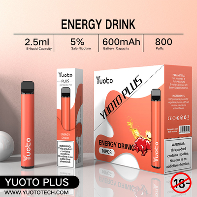 Yuoto 800 sopla Vape con el área 2,5 ml Juice Capacity de Origal de 11 sabores