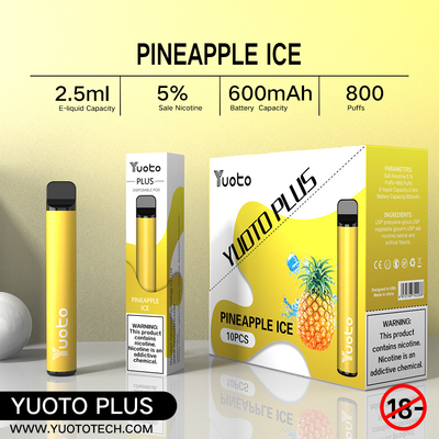 Yuoto 800 sopla Vape con el área 2,5 ml Juice Capacity de Origal de 11 sabores