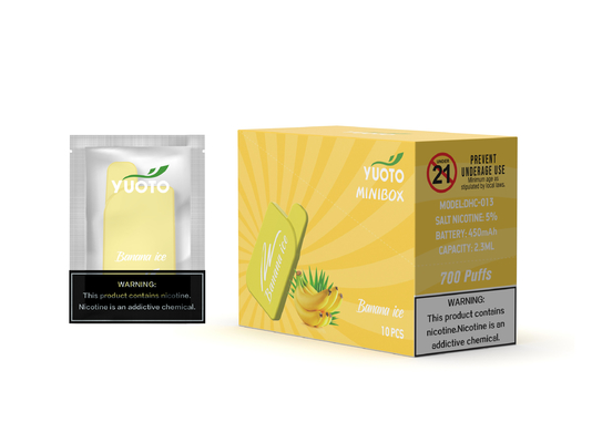 Yuoto de acero inoxidable 700 soplos Vape 15 condimenta 2,3 ml Juice Capacity