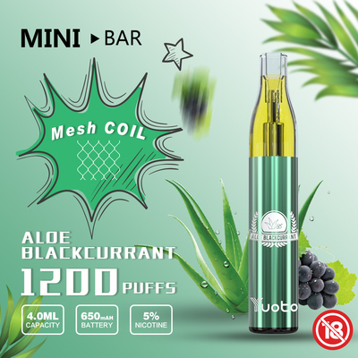 Batería disponible 650mAh del E-jugo 4.0ml de Vape 15flavor del soplo del MiniBar 1200 de Yuoto