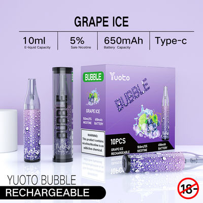 La fábrica original en vainas disponibles del vape del yuoto recargable de la burbuja 4000puffs 10ml 650mah de China Yuoto enreda bobinas