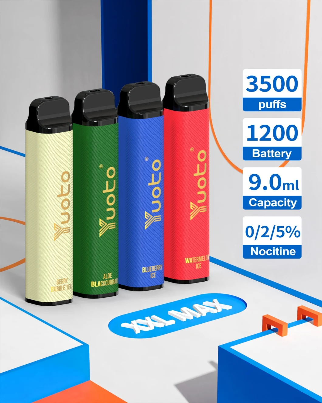 Vaporizador disponible máximo Mesh Coil de Vape de 3500 soplos de Yuoto XXL de la mejora para el precio de fábrica del humo pesado